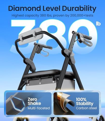 Standard rollator walker with gray frame — photo 4