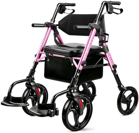 Two in one transport chair and rollator combo