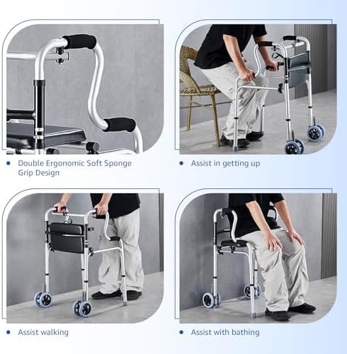 Folding walker with eight height adjustments — photo 5