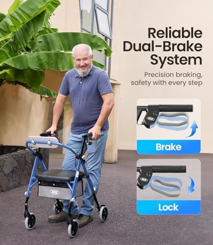 Lightweight aluminum rollator with white frame — photo 5