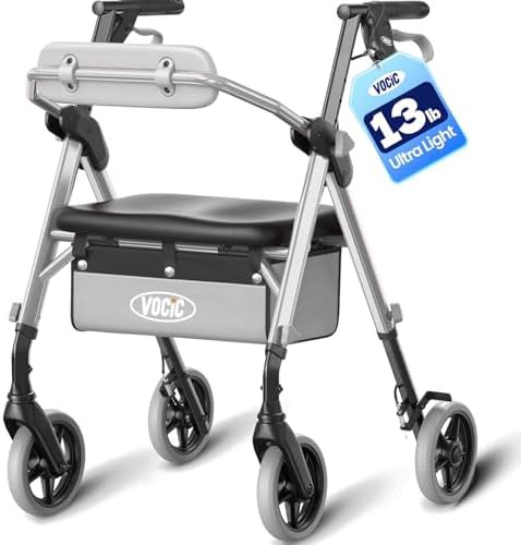 Lightweight steel rollator with 350 pound limit