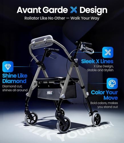 Lightweight steel rollator with 350 pound limit — photo 3