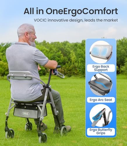 Lightweight steel rollator with 350 pound limit — photo 4