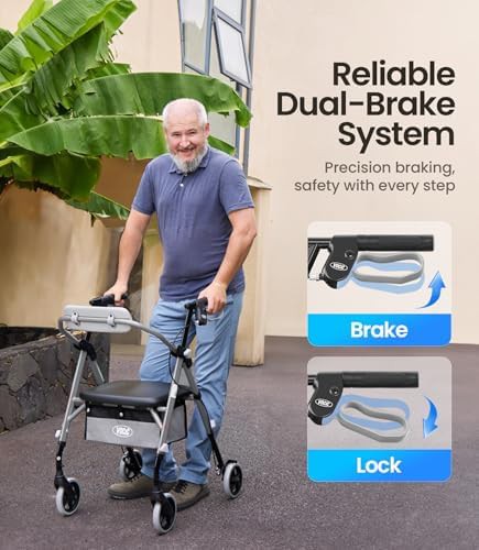 Lightweight steel rollator with 350 pound limit — photo 5