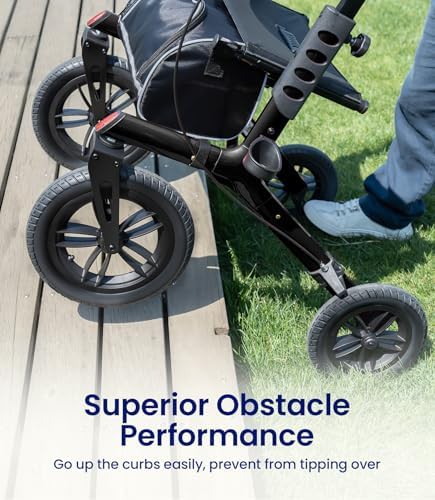 All terrain rollator with silver frame — photo 5