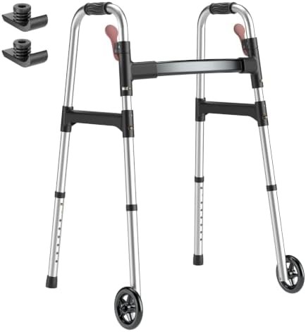Standard aluminum foldable walking frame for seniors