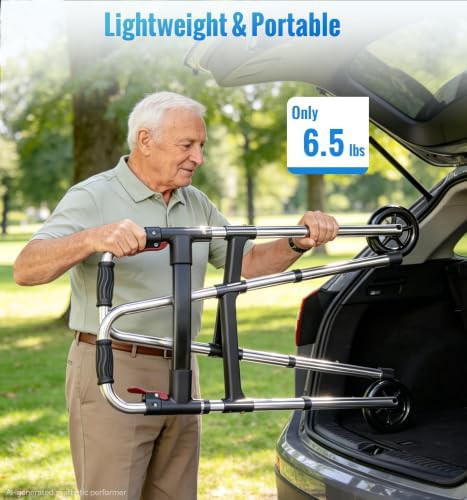 Standard aluminum foldable walking frame for seniors — photo 5