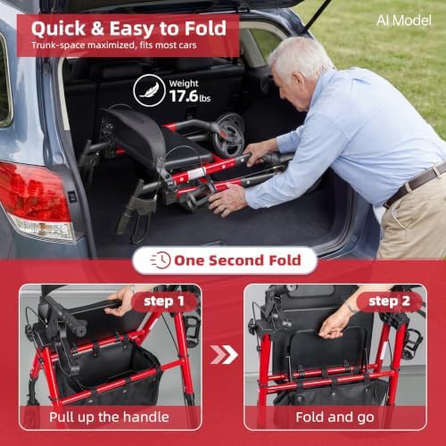 Foldable Senior Walker with Swivel Casters — photo 4