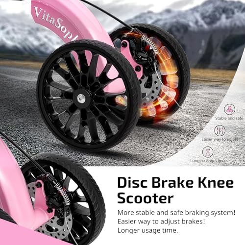 Pink steerable knee scooter for adults — photo 3