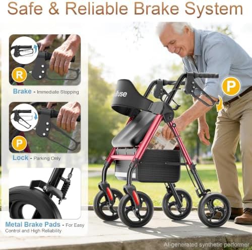 Foldable rollator with sixteen inch arc seat — photo 3