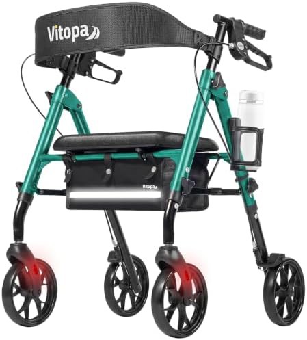 Reinforced foldable rollator W20S black