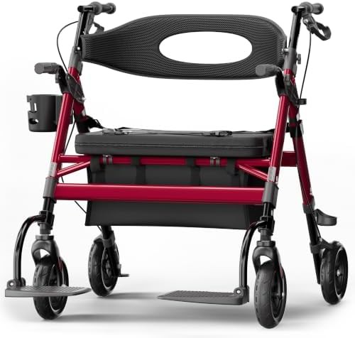 Heavy duty hybrid walker and transport chair