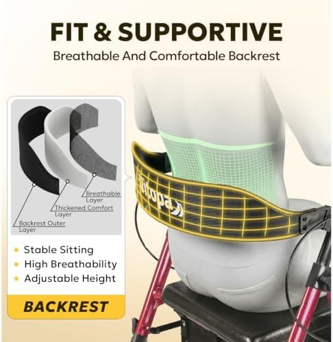 Lightweight aluminum rollator model W20A — photo 4