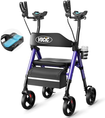 Upright stand up walker with red frame