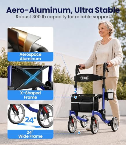 Ultralight rollator with nine inch front wheels — photo 5