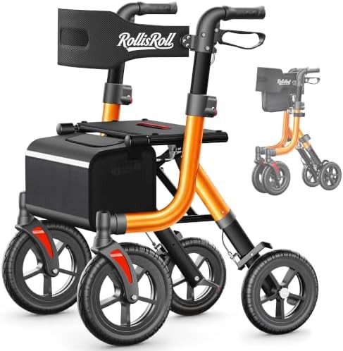 Orange all terrain walker with 10 inch wheels