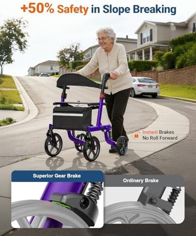Shock absorbing rollator with ten inch wheels — photo 4
