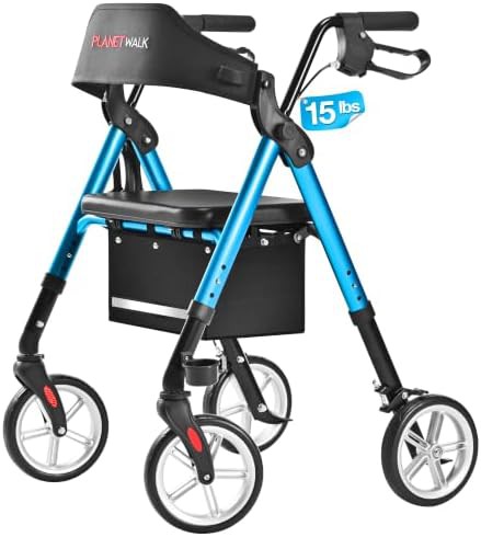 Foldable rollator with 350 lb capacity