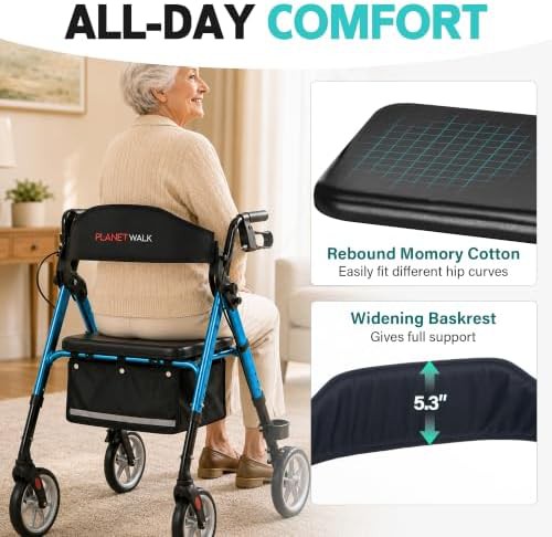 Foldable rollator with 350 lb capacity — photo 3