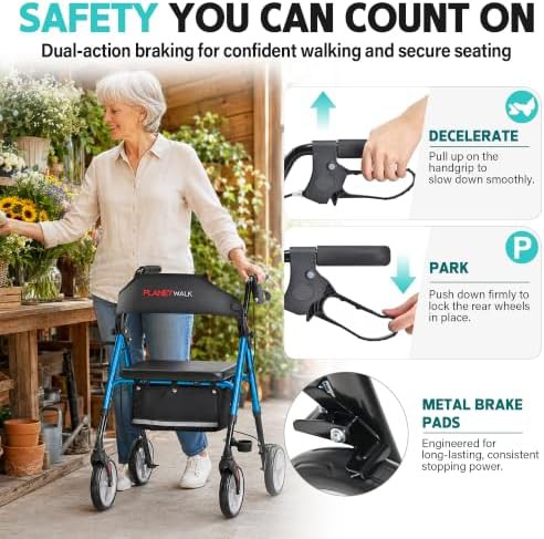 Foldable rollator with 350 lb capacity — photo 5