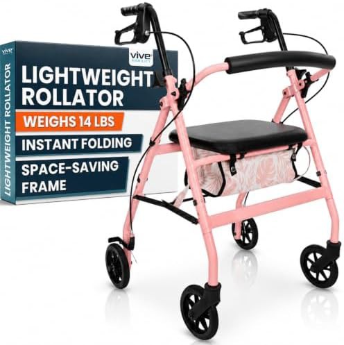 Narrow foldable lightweight mobility rollator