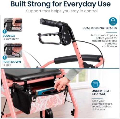 Narrow foldable lightweight mobility rollator — photo 4