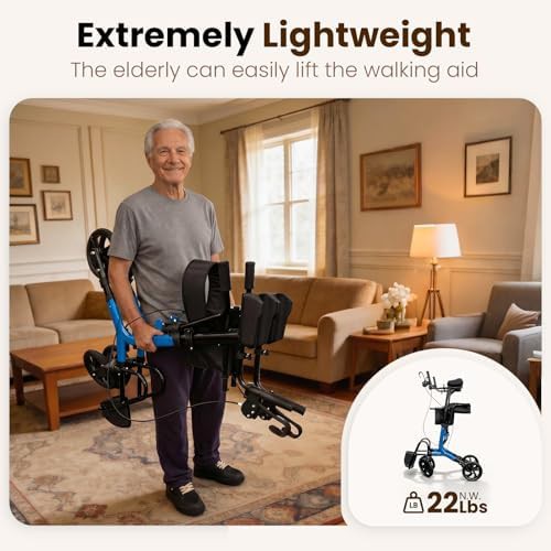 Blue lightweight upright travel walker — photo 4