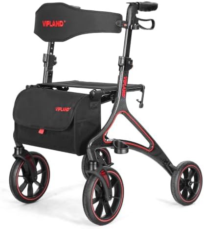 Carbon fiber walker with cane holder