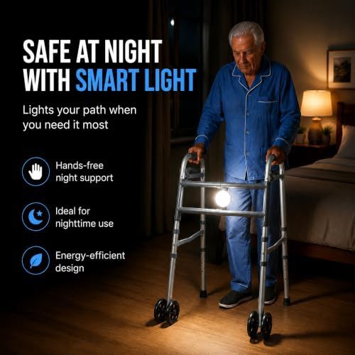 Narrow folding walker with motion light — photo 4