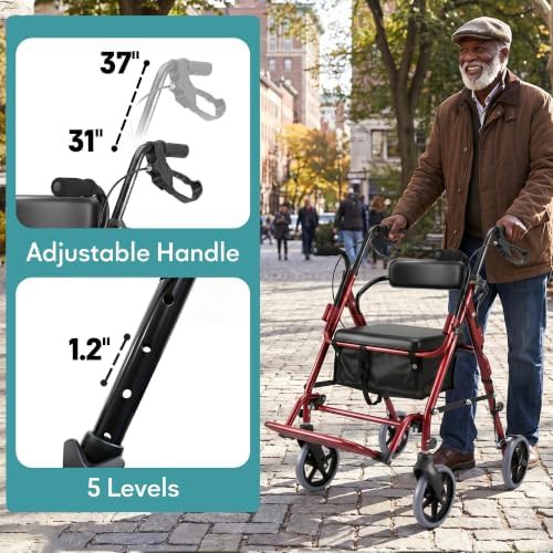 All terrain transport rollator with seat — photo 4