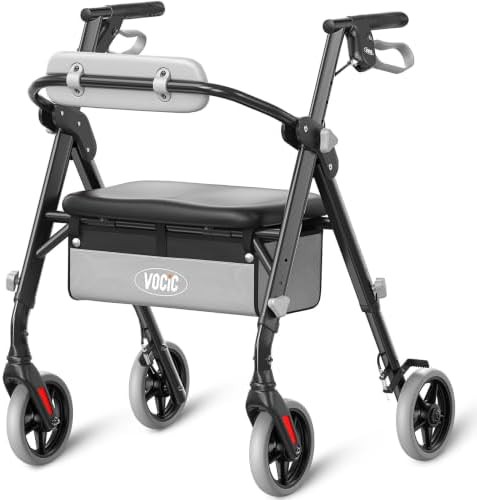 Heavy duty steel rollator with 500 pound capacity
