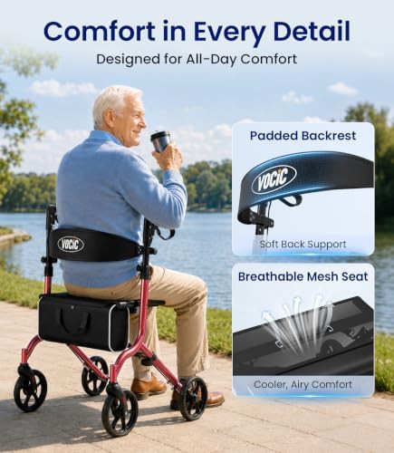 Ultralight aluminum folding rollator in black — photo 5
