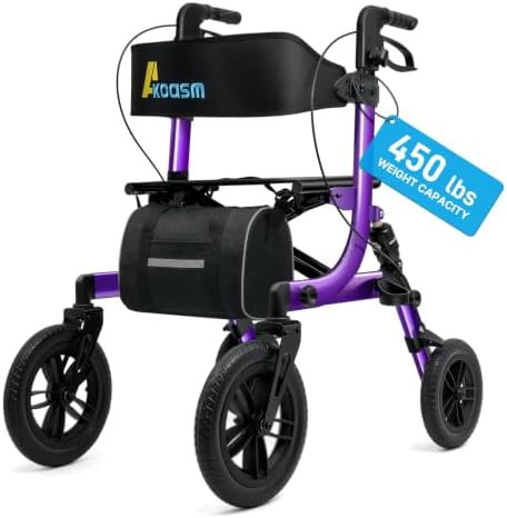 Bariatric all terrain rollator with brakes