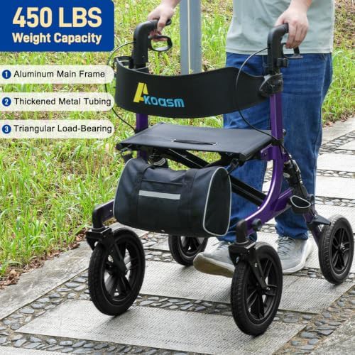 Bariatric all terrain rollator with brakes — photo 4