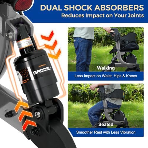 Outdoor rollator with 12 inch front wheels — photo 3