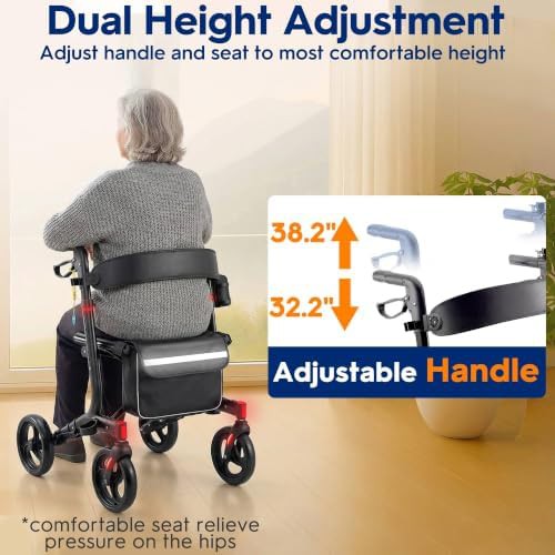 Folding Rollator with Eight Inch All Terrain Wheels — photo 3