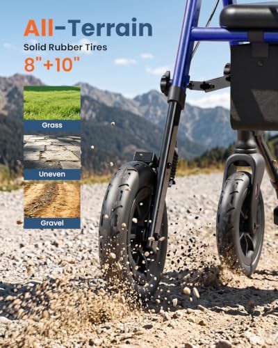 Blue three in one walker wheelchair combo — photo 4