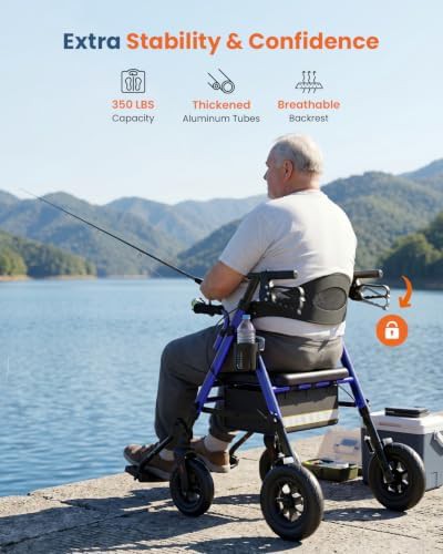 Blue three in one walker wheelchair combo — photo 5