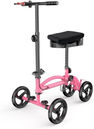 Pink foldable leg scooter for surgery