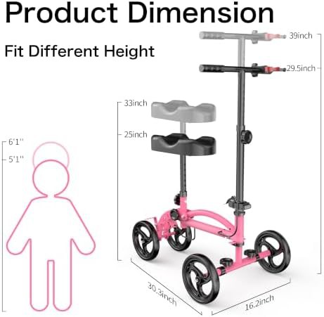 Pink foldable leg scooter for surgery — photo 5