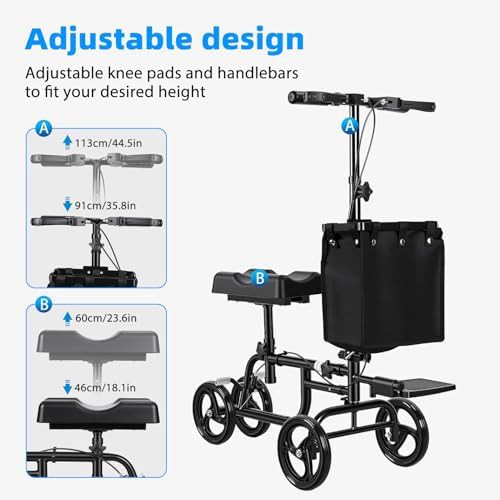 Compact knee walker with dual braking — photo 3