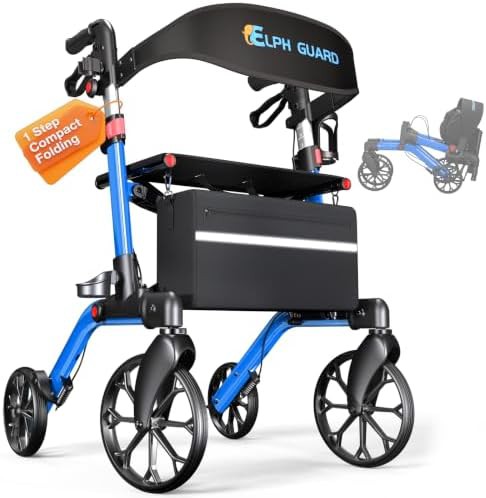 All terrain aluminum walker with ten inch wheels