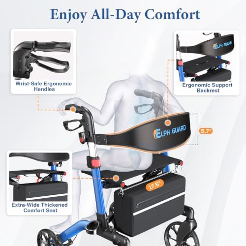 All terrain aluminum walker with ten inch wheels — photo 3