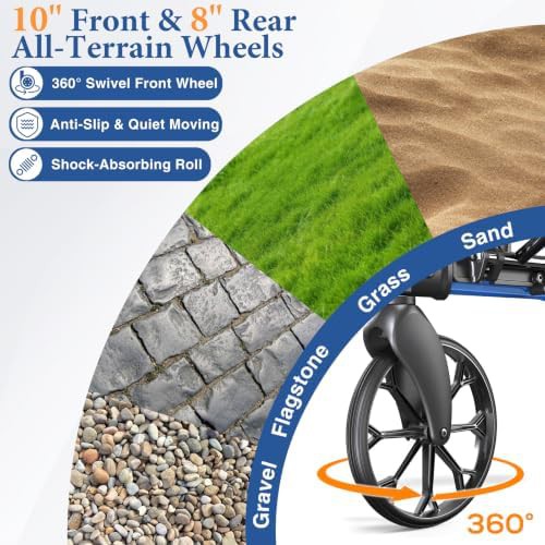 All terrain aluminum walker with ten inch wheels — photo 5