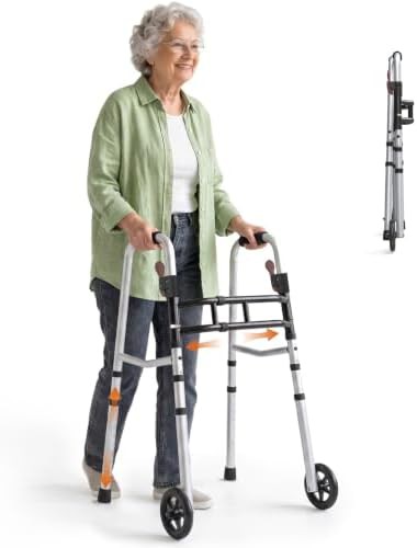 Silver foldable standard indoor walker