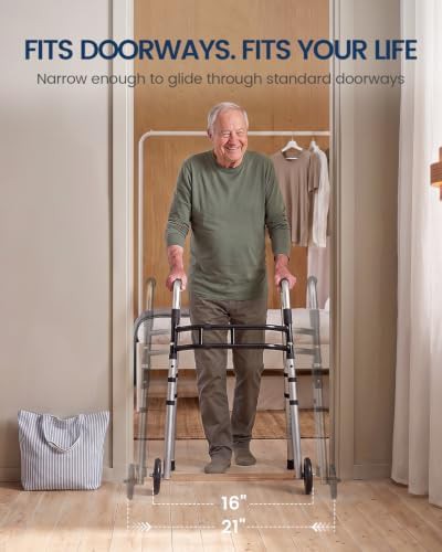 Silver foldable standard indoor walker — photo 3