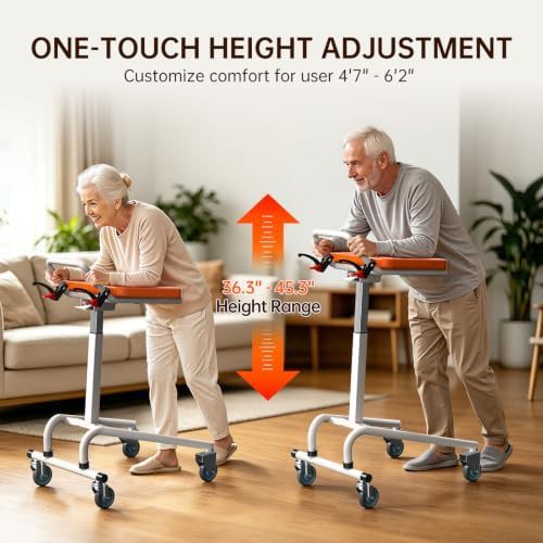 White upright rollator with armrest supports — photo 5