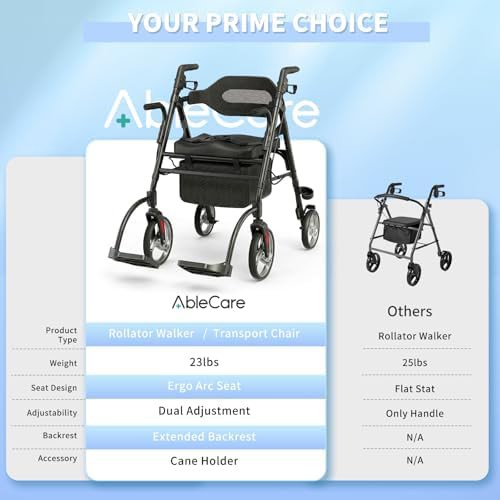 Aluminum rollator walker with seat — photo 5