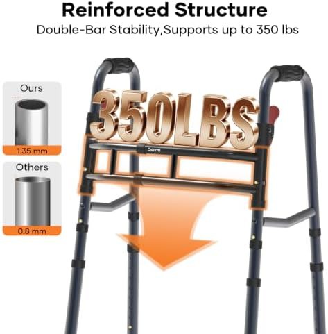 Folding narrow walker with storage basket — photo 4